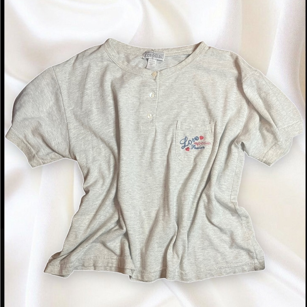 Love Gray Embroidered Cotton Sleep Set